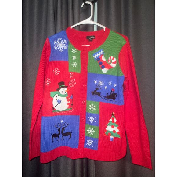 Ugly Christmas Sweater Xmas Size Medium Petite - Picture 1 of 3